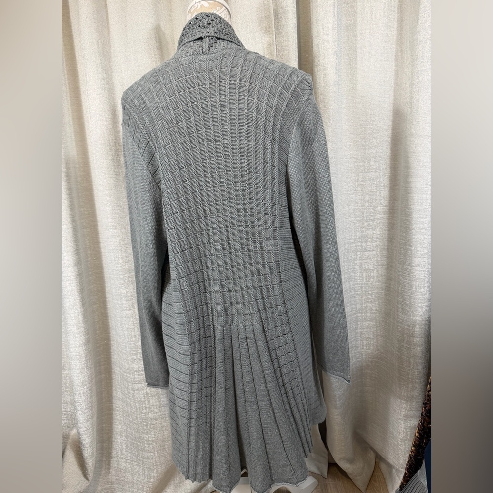 Kim Rogers Women’s 3X Open-Front Cardigan Sweater Gray Knit Longline Lightweight - Picture 6 of 6